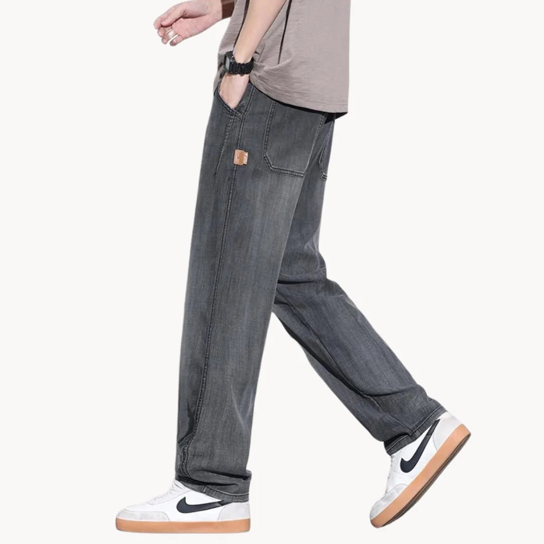 Men's Mid-Rise Washed Straight Jeans