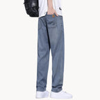 Men's Mid-Rise Washed Straight Jeans