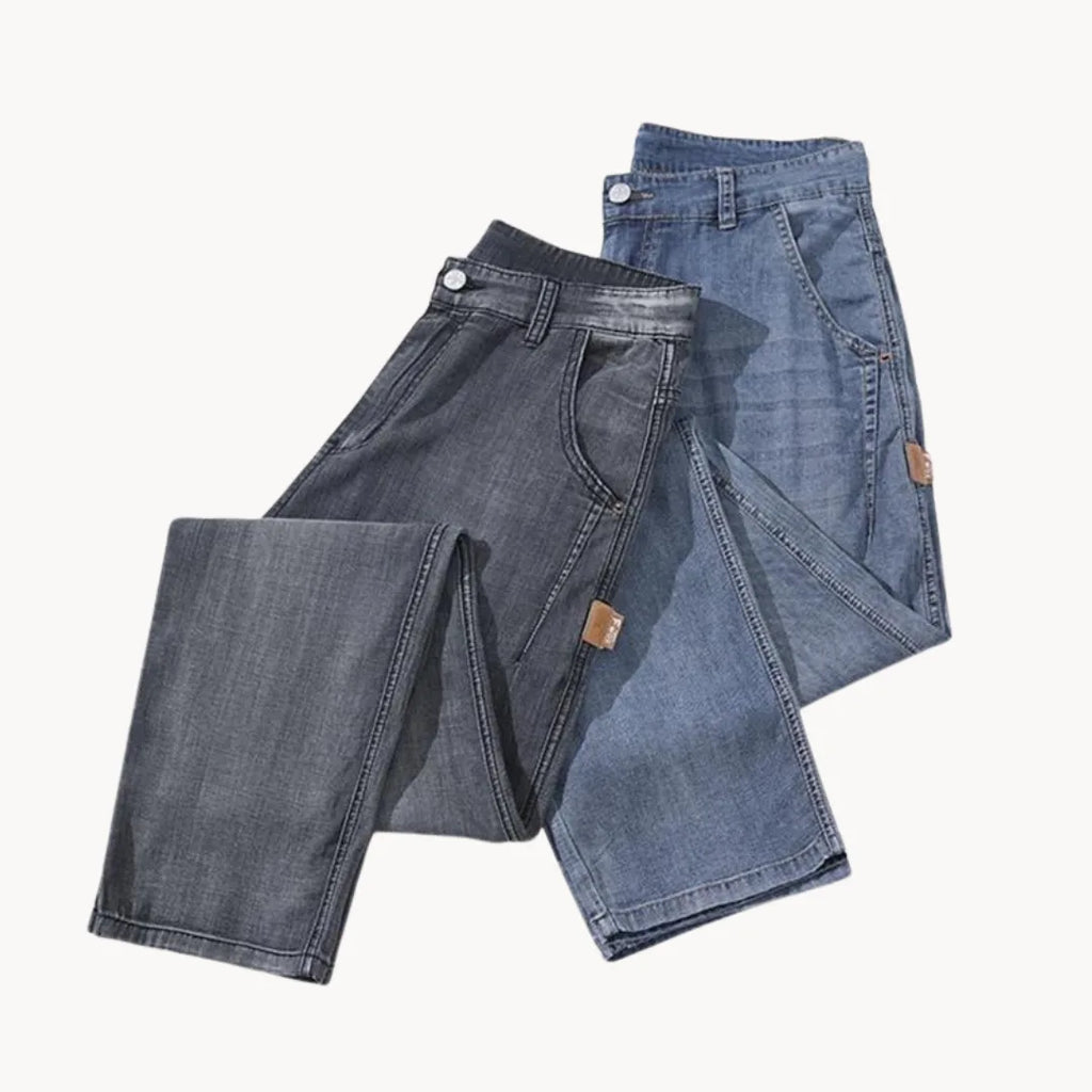 Men's Mid-Rise Washed Straight Jeans