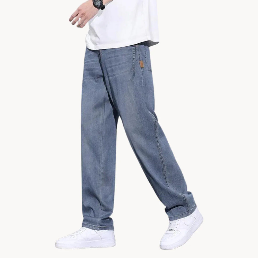 Men's Mid-Rise Washed Straight Jeans