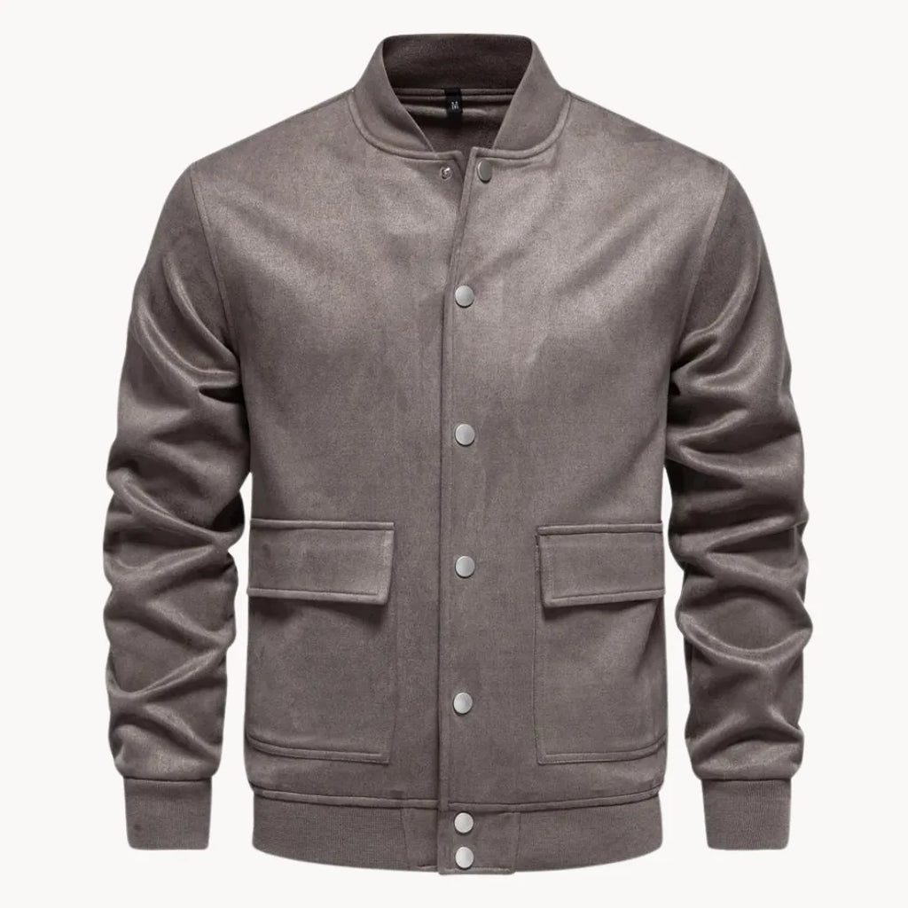 Men's Suede-Look Bomber Jacket