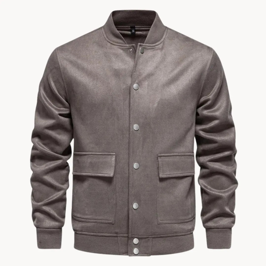 Men's Suede-Look Bomber Jacket