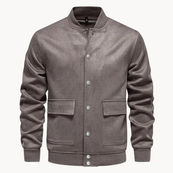 Men's Suede-Look Bomber Jacket