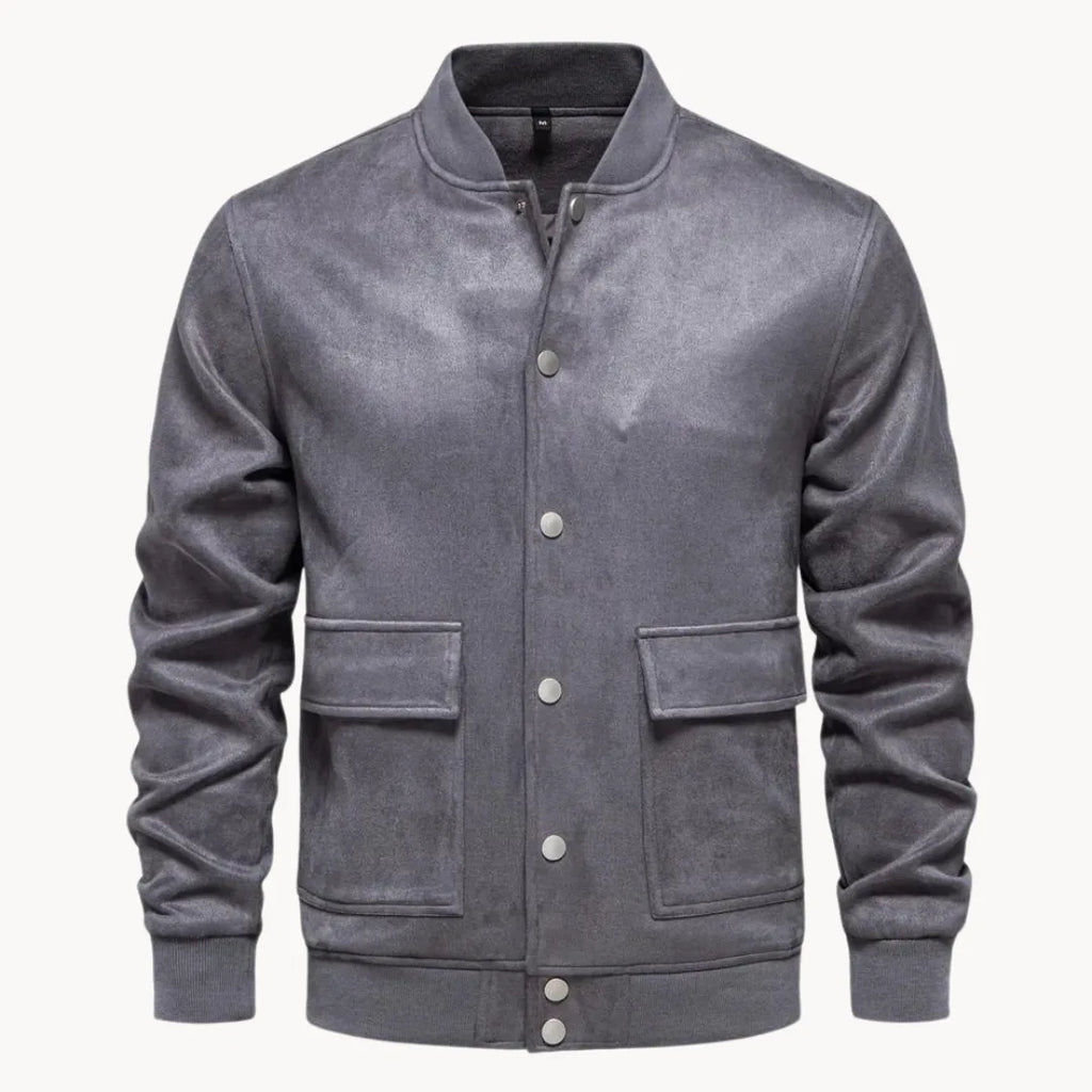 Men's Suede-Look Bomber Jacket