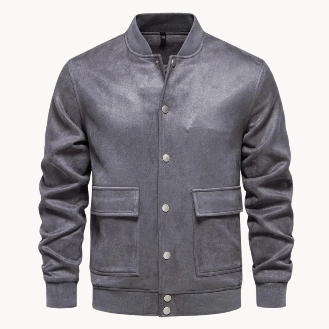 Men's Suede-Look Bomber Jacket