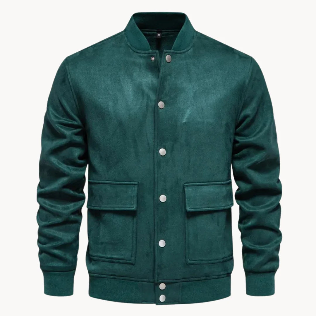 Men's Suede-Look Bomber Jacket
