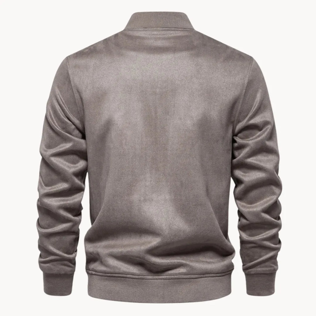 Men's Suede-Look Bomber Jacket
