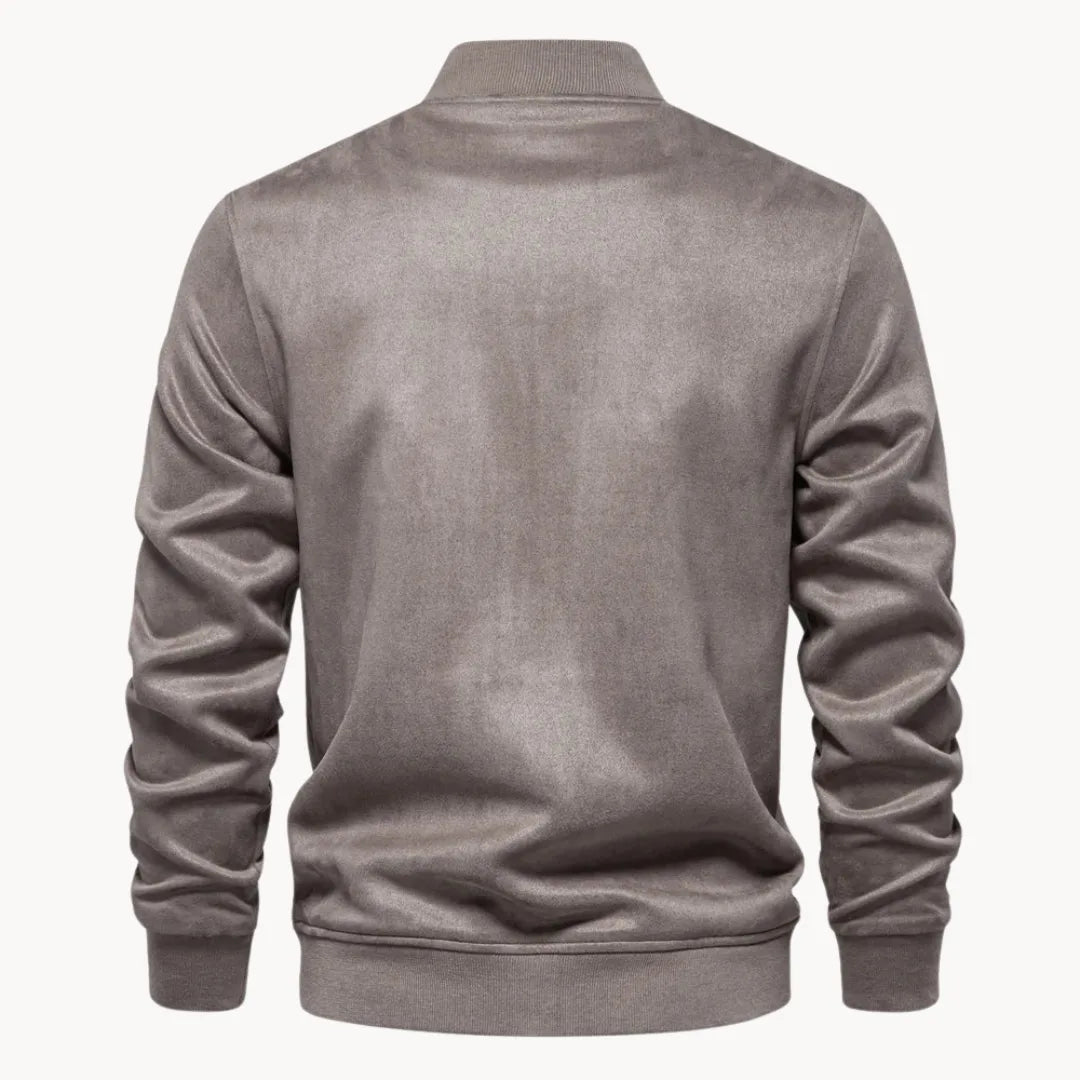 Men's Suede-Look Bomber Jacket