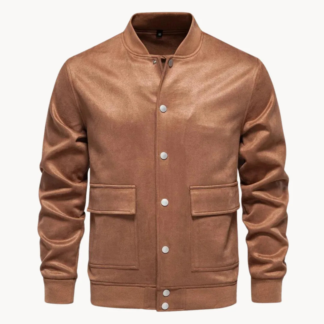 Men's Suede-Look Bomber Jacket