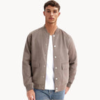 Men's Suede-Look Bomber Jacket