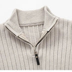 Men's High Collar Half-Zip Jumper – Ribbed Cuffs