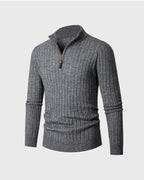Men's High Collar Half-Zip Jumper – Ribbed Cuffs