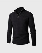 Men's High Collar Half-Zip Jumper – Ribbed Cuffs
