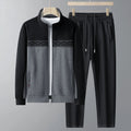 Men's Two-Piece Zip-Up Tracksuit – Contrast Jacket and Straight-Leg