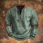 Men's Vintage Quarter-Zip Jumper with Stand Collar