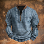 Men's Vintage Quarter-Zip Jumper with Stand Collar
