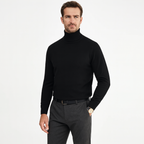 Men's Roll Neck Jumper in Light Blue