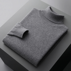 Men's Roll Neck Jumper in Light Blue