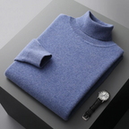 Men's Roll Neck Jumper in Light Blue