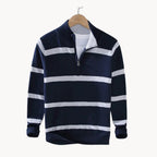 Men's Striped Quarter-Zip Jumper