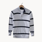Men's Striped Quarter-Zip Jumper
