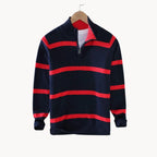 Men's Striped Quarter-Zip Jumper