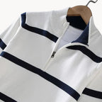 Men's Striped Quarter-Zip Jumper