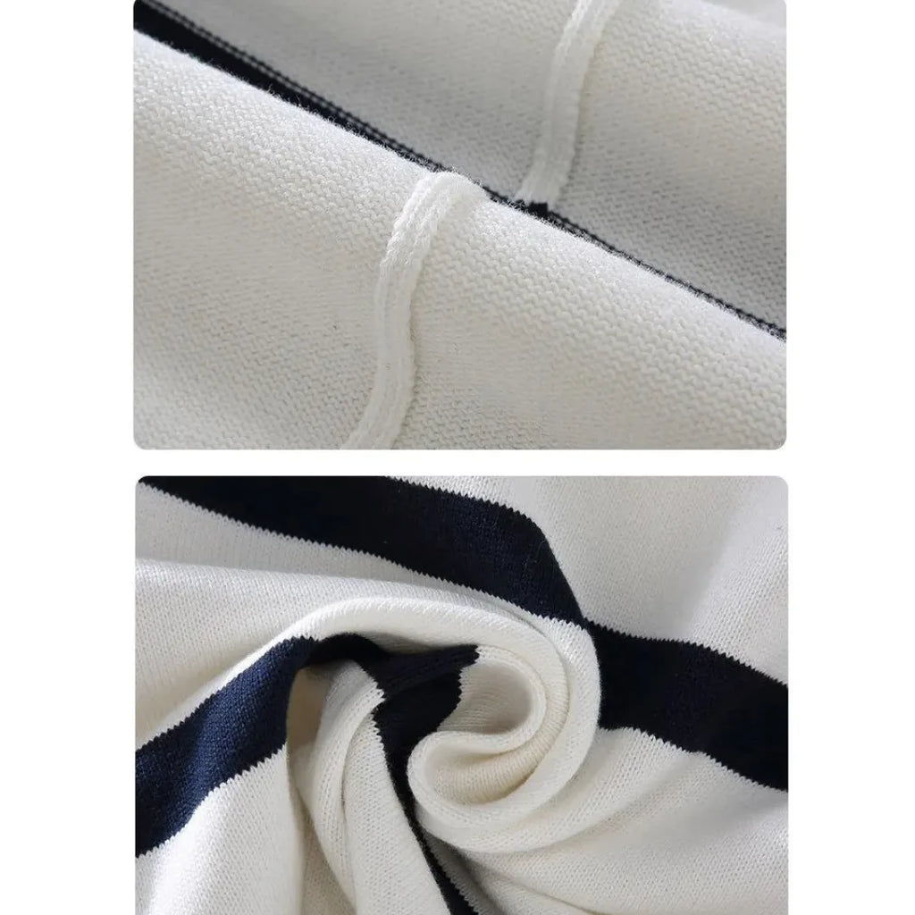 Men's Striped Quarter-Zip Jumper