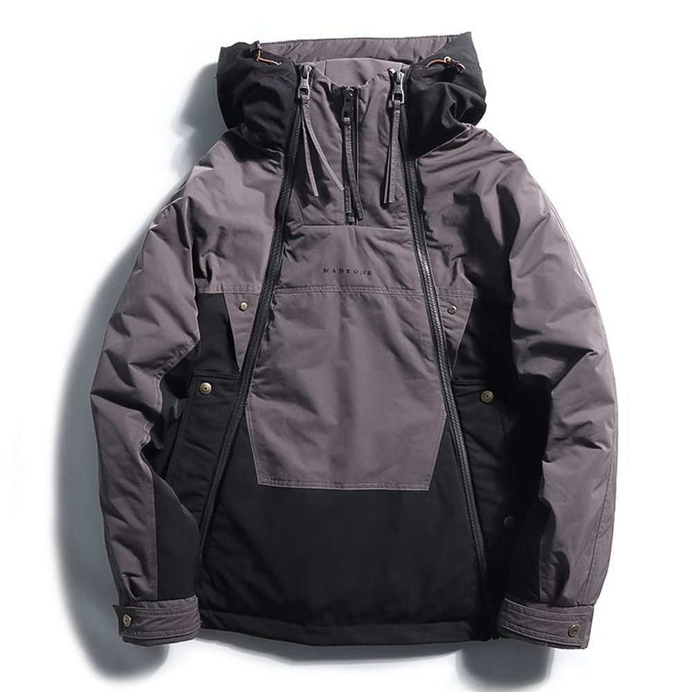 Men's Waterproof Hooded Down Anorak Jacket