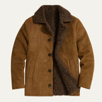 Men's Shearling-Style Collar Winter Coat – Classic Overcoat