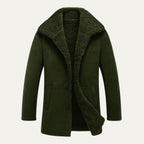 Men's Shearling-Style Collar Winter Coat – Classic Overcoat