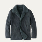 Men's Shearling-Style Collar Winter Coat – Classic Overcoat