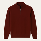 Men's Cotton Quarter-Zip Jumper – Ribbed Collar