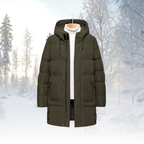 Men's Longline Hooded Puffer Coat – Insulated Weather-Resistant Layer
