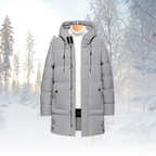 Men's Longline Hooded Puffer Coat – Insulated Weather-Resistant Layer