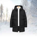 Men's Longline Hooded Puffer Coat – Insulated Weather-Resistant Layer