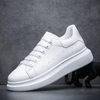 Men's Urban Leather-Look Trainers – Lightweight Platform Sole