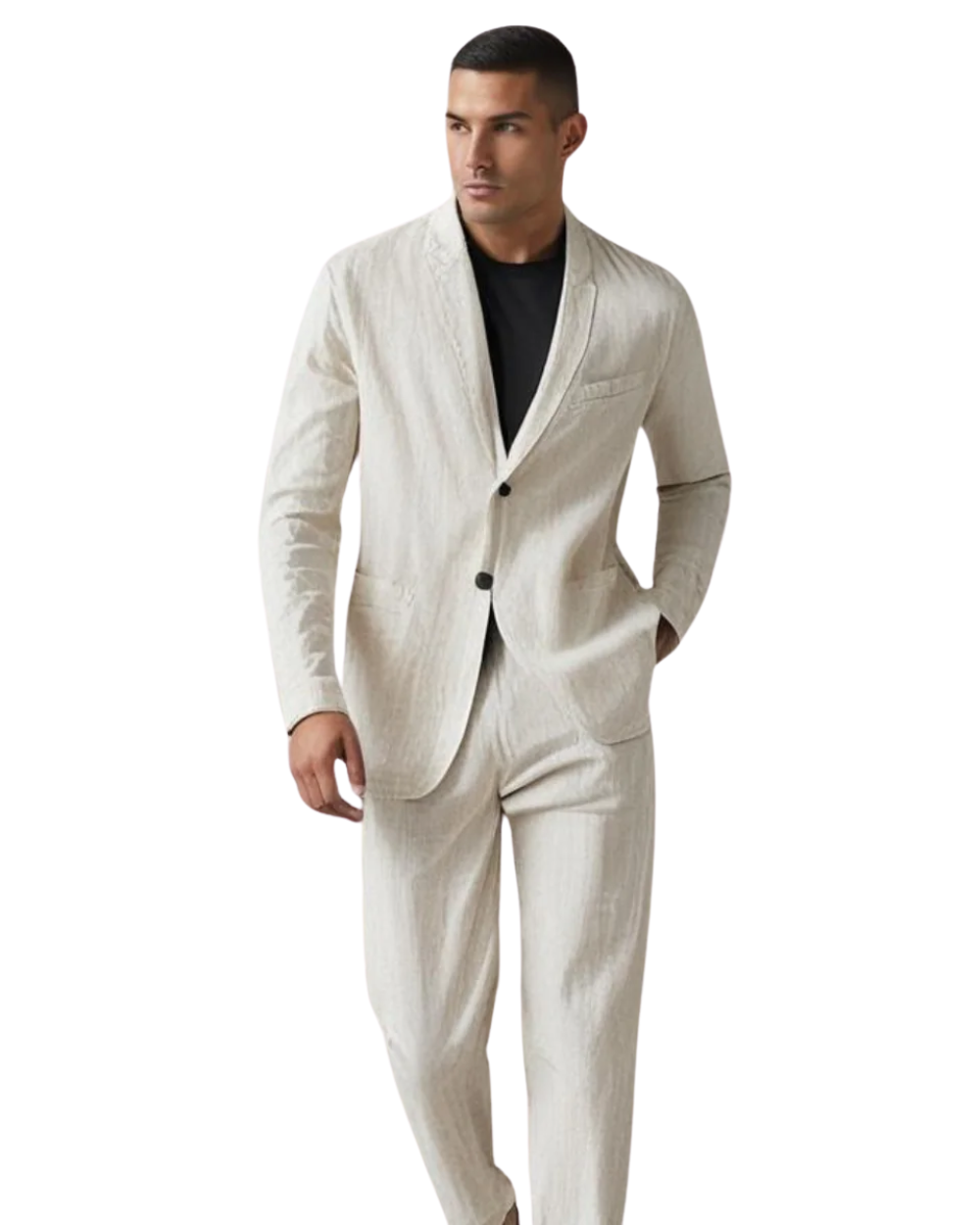 Men's Pure Linen Suit Set – Lightweight Shirt and Trousers