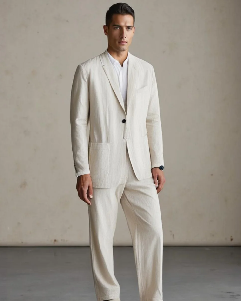 Men's Pure Linen Suit Set – Lightweight Shirt and Trousers