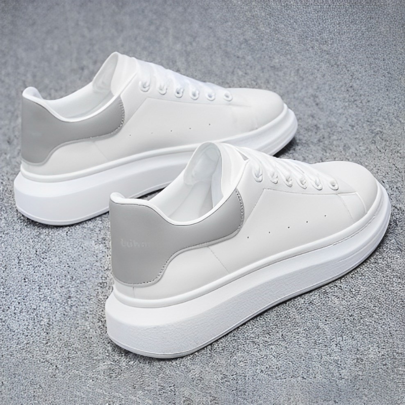 Men's Urban Leather-Look Trainers – Lightweight Platform Sole