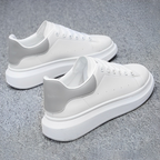 Men's Urban Leather-Look Trainers – Lightweight Platform Sole