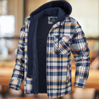 Men's Hooded Plaid Shirt Jacket – Quilted-Lined Winter Shacket