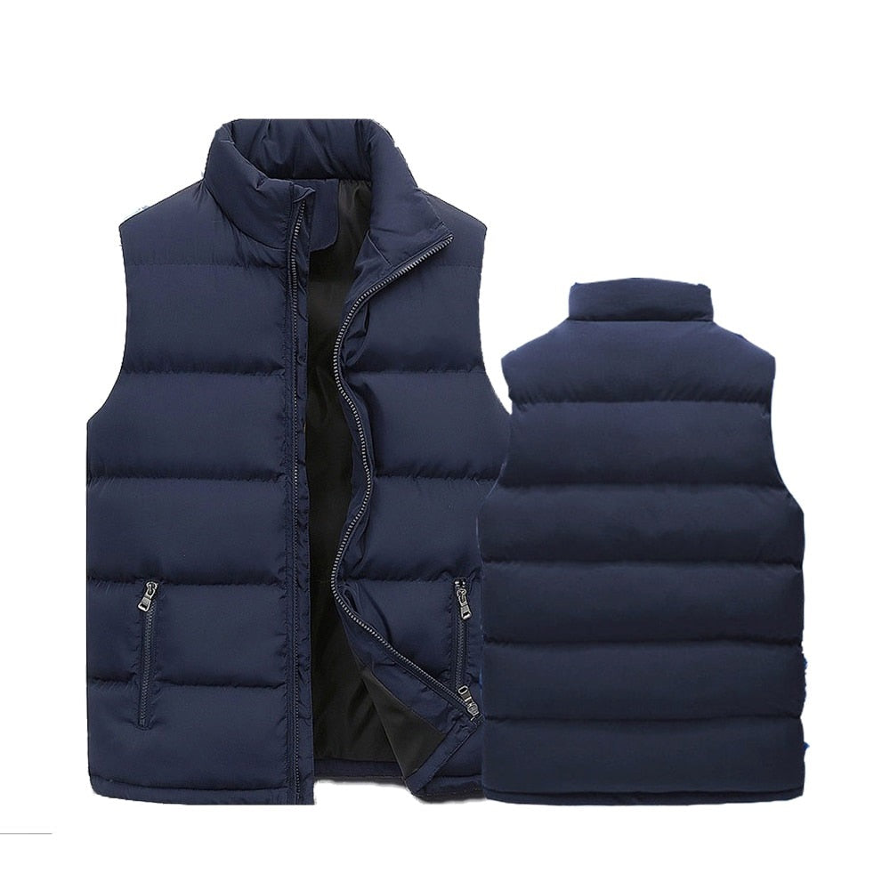 Men's Quilted Gilet with Warm Lining and Zip Pockets