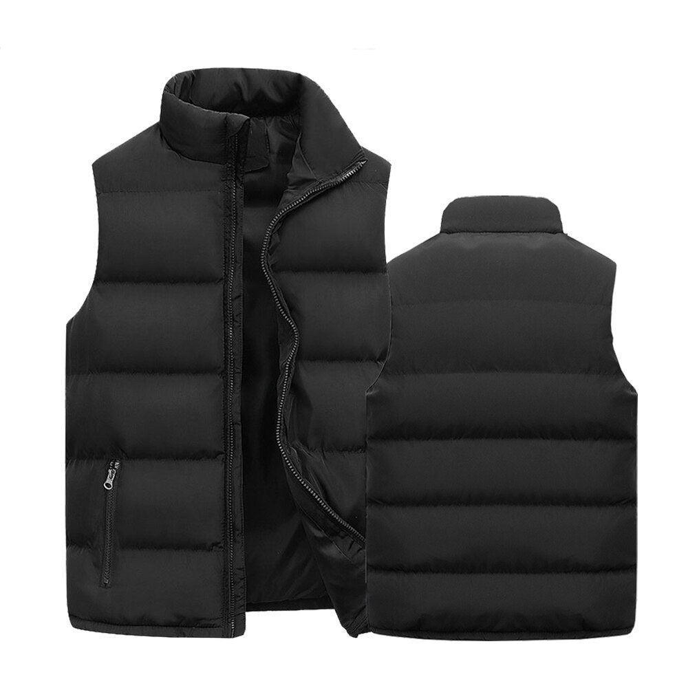 Men's Quilted Gilet with Warm Lining and Zip Pockets