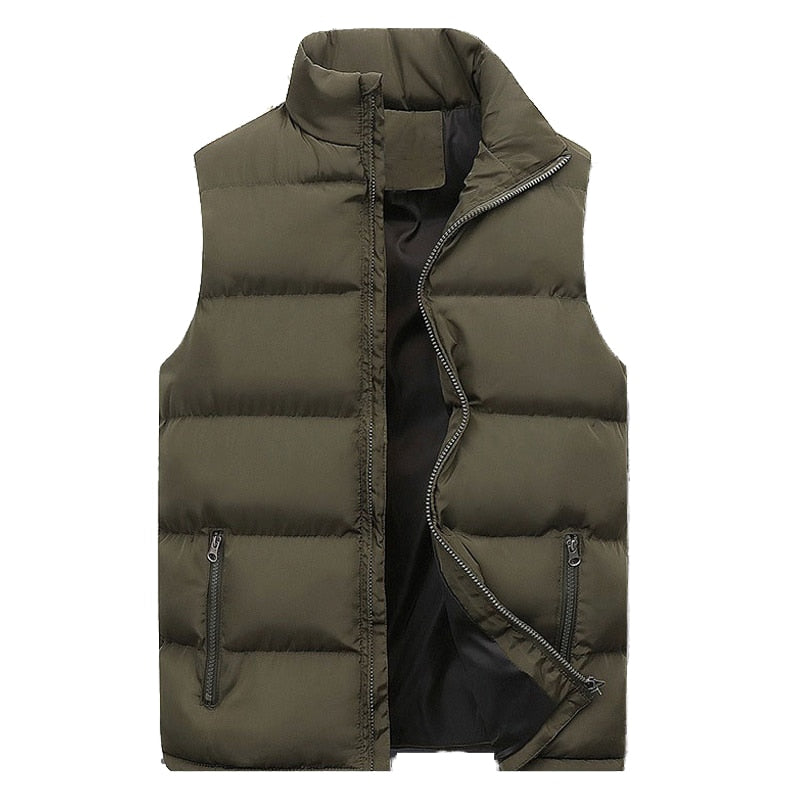 Men's Quilted Gilet with Warm Lining and Zip Pockets