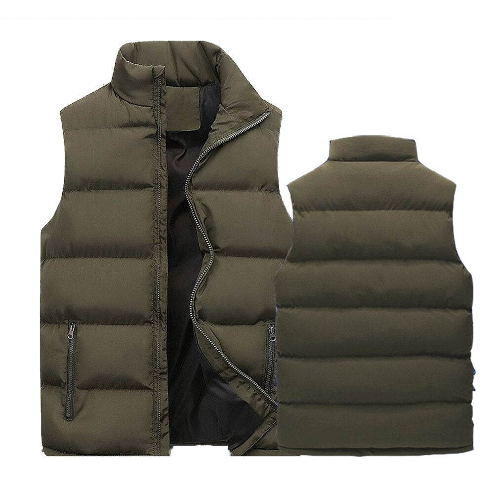 Men's Quilted Gilet with Warm Lining and Zip Pockets