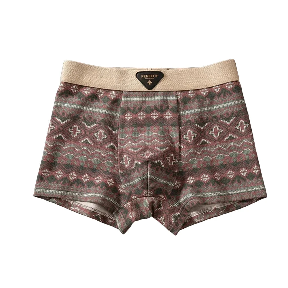 Men's Patterned Cotton Boxer Briefs – Breathable Comfort-Fit Underwear