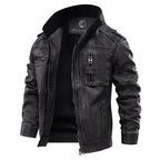 Men's Multi-Pocket PU Leather Biker Jacket