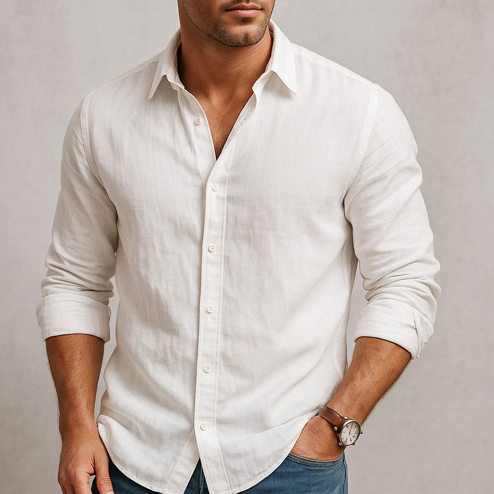 Men's Essential Linen Shirt – Soft Everyday Button-Up