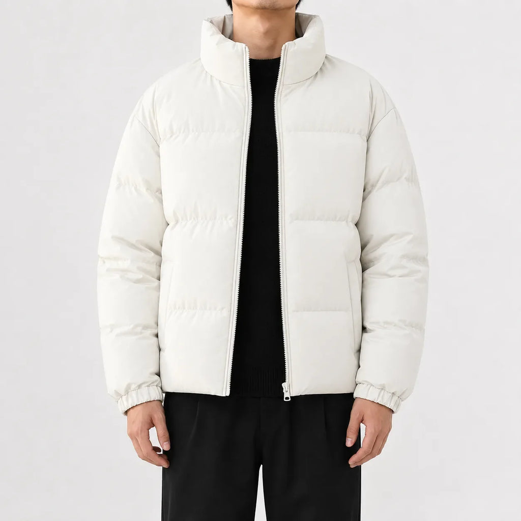 Men's Puffer Jacket with High Collar